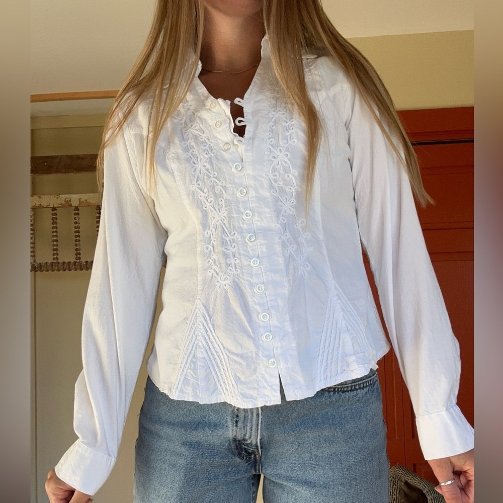 White Button-Up Blouse